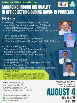 MIHA Webinar : Ventilation - IAQ in Office Setting during Pandemic