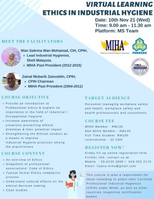 Virtual Learning : Ethics in Industrial Hygiene