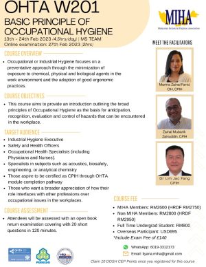 OHTA W201 - Basic Principle of Occupational Hygiene