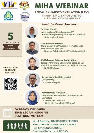 MIHA Webinar : Managing Engineering Control - Ventilation in Industry