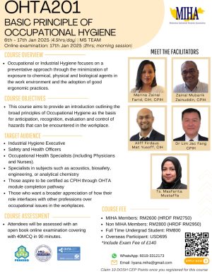 OHTA 201: Basic Principles of Occupational Hygiene - MIHA Member